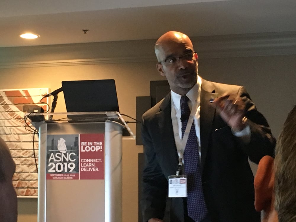 One of the keynote speakers at the 2019 ASNC meeting was Clyde Yancy, M.D., MSc, cardiology chief and vice dean for diversity and inclusion at Northwestern University, Feinberg School of Medicine, who spoke on on healthcare disparities and diversity in the workforce. #ASNC #ASNC19