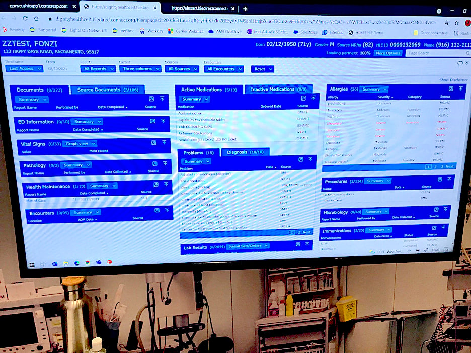 Cerner highlighted a deep integration with third-party vendor Quera in the in the interoperability theater area at HIMSS. The partners connected data from several disparate systems in a healthcare system to create a single view of a heart transplant patient's data for case review and ongoing care of that patient. 
