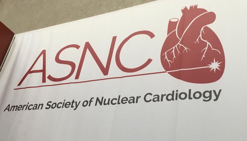 The American Society of Nuclear Cardiology, ASNC, logo on display at the society's 2019 annual meeting. #ASNC #ASNC19