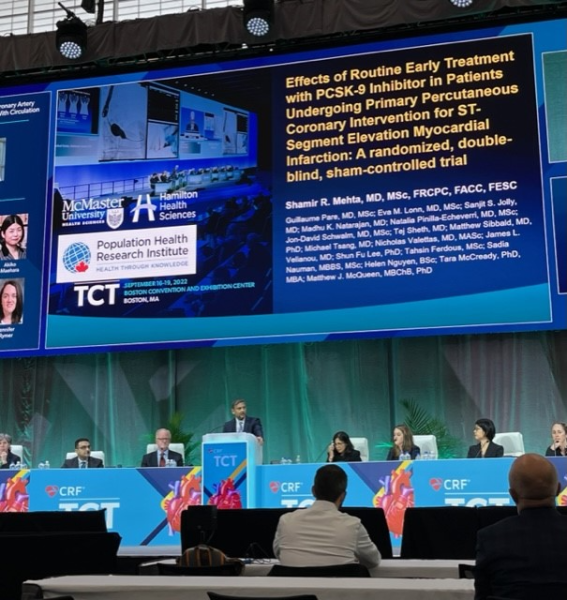 One of dozens of late-breaking clinical science sessions during TCT 2022, this trial was presented in collaboration with the journal Circulation by Shamir R. Mehta, MD, Populatoin Health Research Institute, McMaster University and Hamilton Health Sciences, and CRF Faculty Member.