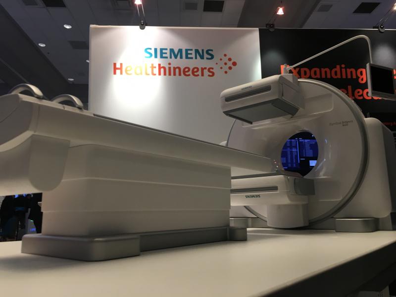 Siemens Healthcare displayed scale models of its Biograph Horizon PET-CT system and its Symbia Intevo Bold SPECT-CT system. The Biograph was also highlighted on an ASNC tour of the new PET-CT system installed at Rush Medical Center in Chicago. <a href="https://www.itnonline.com/content/fda-clears-biograph-horizon-flow-edition-petct-system-siemens-healthineers"> Here is info on the Biography system.</a>  <a href="https://www.itnonline.com/content/siemens-healthineers-debuts-symbia-int#ASNC #ASNC19 #ASNC2019 