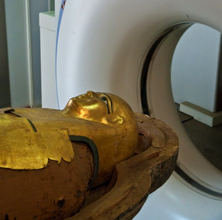 CT scan of an Egyptian mummy.