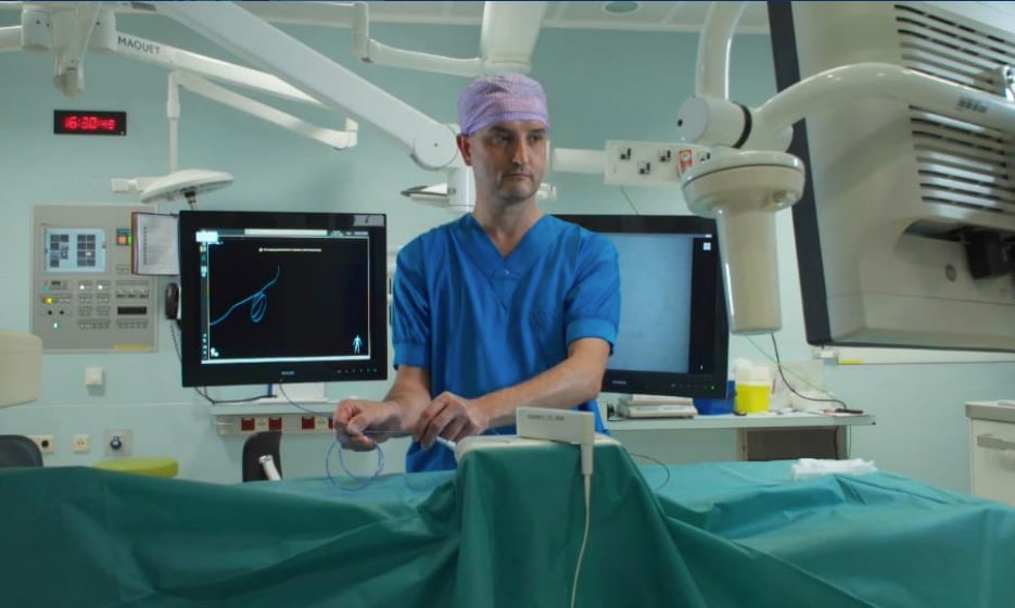 Philips Healthcare's new FORS fiberoptic light guided cath lab imaging system that eliminates the need for angiography for interventional cases.