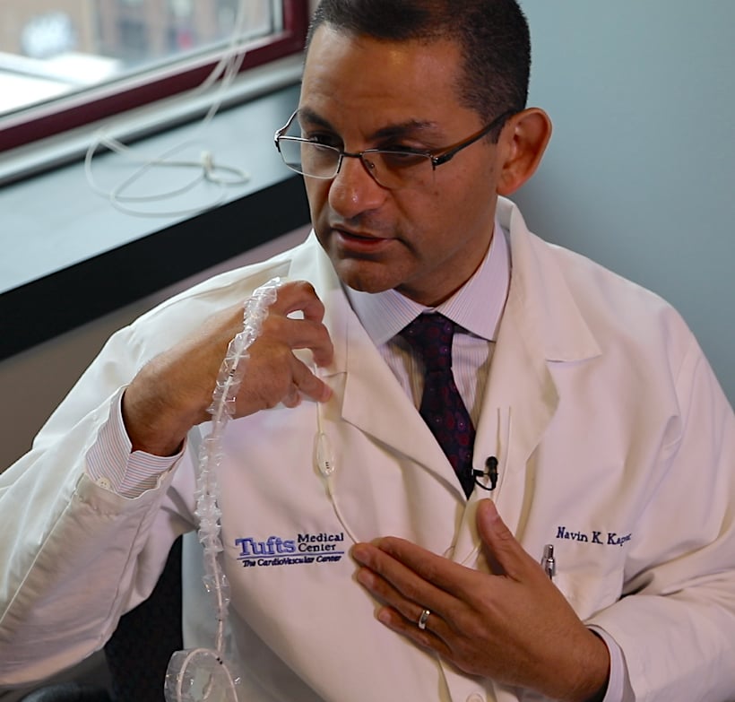 Navin Kapur, M.D., shows the position of the Precardiac SVC occlusion balloon in the anatomy, which is used to treat heart failure in the VENUS-HF Trial. #heartfailure #HF