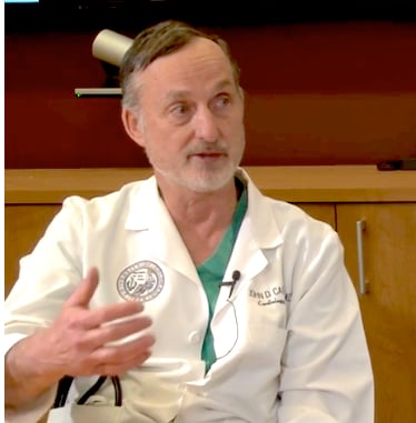 John Carroll, MD, University of Colorado, speaking on his structural heart program.