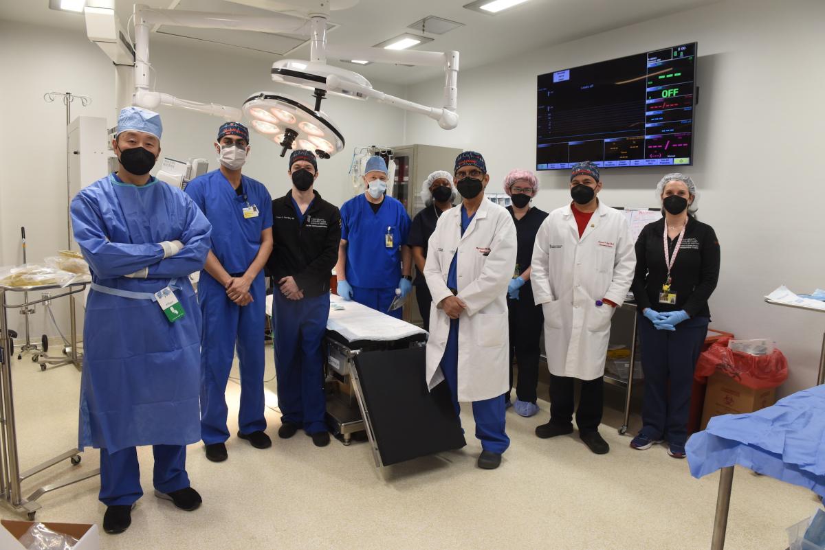Muhammad Mohiuddin, M.D., with the team that performed the first pig heart transplant into a human. This is the first human to receive a pig heart transplant. #Pigheart