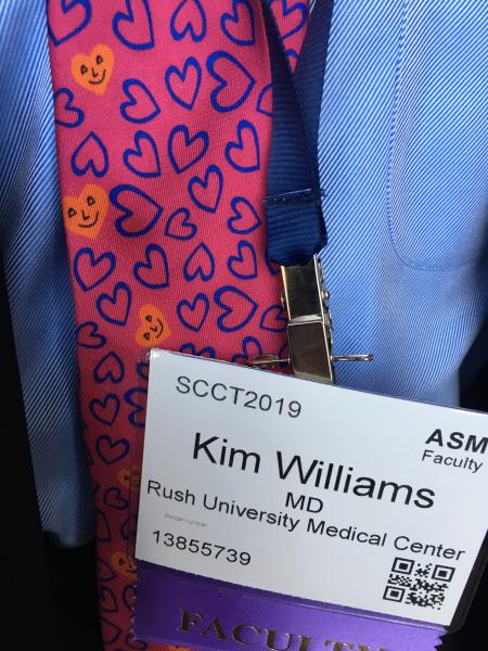 The best cardiology related tie seen at the conference was worn by former ACC president Kim Allan Williams, Sr., M.D., chief of the Division of Cardiology and the James B. Herrick Professor at Rush University Medical Center. Here is a VIDEO with Williams on why he adopted a vegetarian diet  for his cardiac health - www.dicardiology.com/videos/video-use-plant-based-diet-reduce-cardiovascular-disease-risk