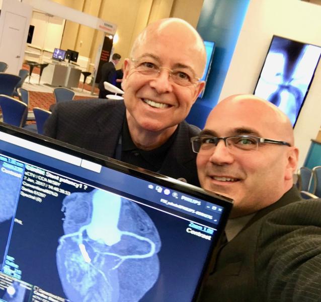 Claudio Smuclovisky, M.D., FACC, FSCCT, director of South Florida Imaging Cardiovascular Institute, Holy Cross Hospital, with DAIC Editor Dave Fornell at SCCT 2019. He spoke on how he uses Twitter to share interesting CT cases with doctors in the U.S. and internationally, who do not have access to a lot of educational seminars. Smuclovisky explains what imaging departments need to know about advances in computed tomography (CT) systems when purchasing the newest generation of CT scanners in the VIDEO: What 