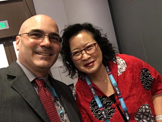 #TCT2019 #TCT #TCT19 Lissa Sugeng, M.D., associate professor of medicine, director of echocardiography, Yale School of Medicine, and DAIC Editor Dave Fornell. She was a panelist at a session of Women In Structural Heart (WISH) evening session at TCT 2019. Watch a <a href="https://www.dicardiology.com/videos/video-can-we-live-3-d-echo"> VIDEO interview with her of 3-D echo.</a> 