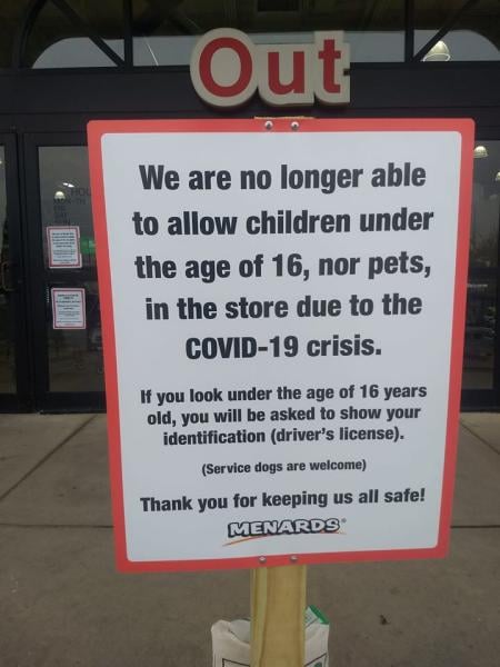Menards begins restricting customers under 16 from entering stores due to COVID-19 Photo shot April 8 in Chicago suburbs. Photo by Tom David George.