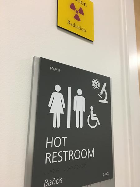 The "hot" bathroom for use by patients injected with radiotracers located in the cardiac nuclear imaging area at Rush University Medical Center in Chicago. Attendees had a chance to visit Rush on a special tour during ASNC 2019.