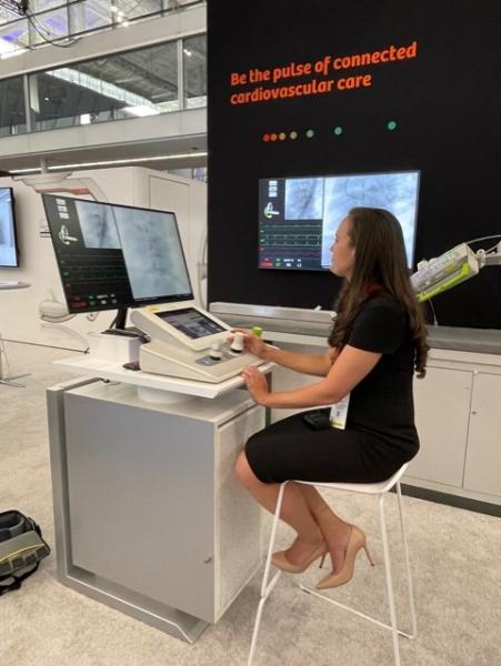 Kate Drake, director of marketing for Corindus, gave DAIC editors an overview about how this software automation provides advanced device manipulation during complex coronary and peripheral procedures in the cath lab.