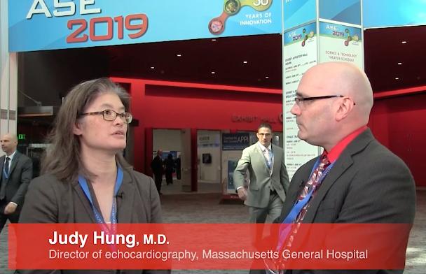 Judy Hung, M.D., speaking with DAIC Editor Dave Fornell during a video interview at the 2019 American Society of Echocardiography (ASE) annual meeting. Hung took over as ASE President in June.