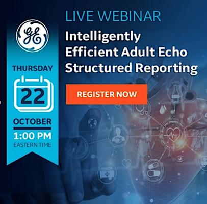 WEBINAR: Intelligently Efficient Adult Echo Structured Reporting. GE Healthcare explains how AI assisted structured reporting can improve workflow