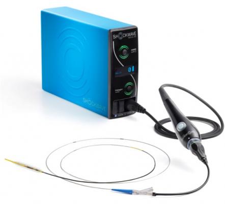 Figure 1: Shockwave Medical C2 IVL System. It uses sonic waves to break up calcified lesions without the need for atherectomy or high pressure ballooning.The lithoplasty system uses sonic waves to break up calcified lesions without the need for atherectomy or high pressure ballon angioplasty.