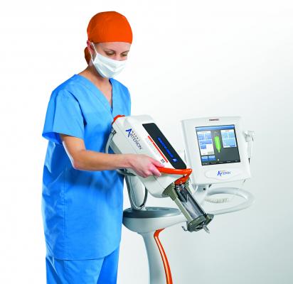 Bayer Arterion contrast media Injector used to administer medical imaging contrast for CT scans.