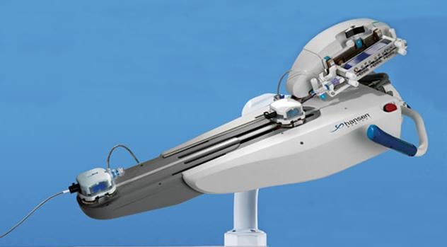 Hansen, robotic system, peripheral vascular robot, Magellan 