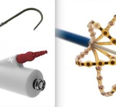 Left, the AcQCross Transseptal Crossing Device offers versatility to be utilized with top sheaths currently used in left atrium EP and structural heart procedures. Right, the AcQMap next-generation mapping catheter integrates high-resolution ultrasound-based imaging and non-contact mapping catheter with improved torque response, handling and maneuverability.