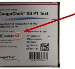 CoaguChek XS PT Test Strips Recalled for Inaccurately Reporting High INR