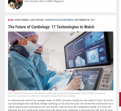 DAIC Editor Dave Fornell won the 2018 AZBEE national silver award for best blog for "The Future of Cardiology: 17 Technologies to Watch. DAIC magazine - diagnostic and interventional cardiology magazine.
