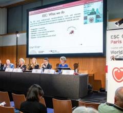 ESC President Barbara Casadei, M.D., DPhil, FRCP, FESC, a British Heart Foundation Professor and an honorary consultant cardiologist at the John Radcliffe Hospital in Oxford, speaks at a press conference at the 2019 ESC Congress. #ESC19 #ESC2019