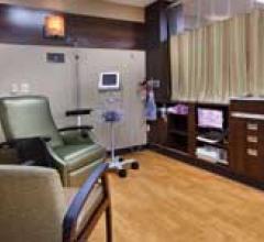 The new radial recovery lounge at St. Josephs Hospital is designed to make patients feel more comfortable in a less institutional setting.