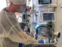 An extracorporeal membrane oxygenation (ECMO) system being used to support a critically ill COVID-19 patient at Banner Health in Phoenix, Arizona. For patients where ventilator support is not enough, or they begin to face multi-organ failure, ECMO can provide a way to support a failing heart and failing lungs but providing both circulatory support and blood oxygenation. The FDA granted emergency use authorization in 2020 to use ECMO to support COVID patients. 