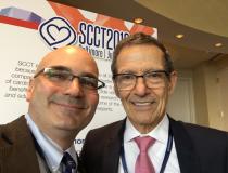 DAIC Editor Dave Fornell and Daniel Berman, M.D., FACC, chief of cardiac imaging and nuclear cardiology and professor of imaging, Cedars-Sinai Medical Center. #SCCT #SCCT2019