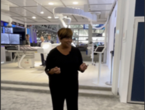 At the GE Healthcare booth, Myrtis Randolph talked with attendees about physician reporting, data gathering and managing inventory using Centricity Cardio Workflow.