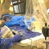 A CSI Diamondabck 360 atheretectomy system in use during a cath lab procedure at Henry Ford Hospital in Detroit. Photo by Dave Fornell