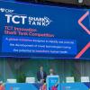 The TCT 2022 Innovation Shark Tank Competition award presentation was held Sept. 19, in Boston, MA. Shown here announcing the winner, Puzzle Medical Devices, are Robert Schwartz, MD, and Juan F. Granada, President and CEO of the Cardiovascular Research Foundation (CRF).