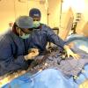 Khaldoon Alaswad, M.D., right, director, cardiac catheterization lab, during a complex CTO procedure at Henry Ford Hospital. 