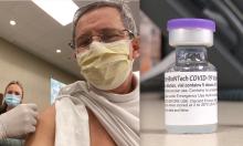 American Society of Nuclear Cardiology (ASNC) President Randy Thompson, M.D., getting his COVID-19 vaccine when the vaccines first became available last December. Nearly a year later, some healthcare workers are still holding out and refuse to get the vaccine, which prompted CMS (Medicare) to now require COVID vaccinations for all healthcare workers at facilities that accept Medicare and Medicaid patients.