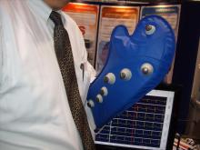 The EMS Telemed electrocardiogram (ECG) mitt allows fast 12-lead ECG lead placement by anyone, even patients with very little training.