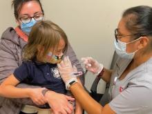 Katherine Fornell, age 5, from suburban Chicago, receives her first dose of the COVID-19 vaccine during the first week it became available in the U.S. The FDA authorized the emergency use of the Pfizer-BioNTech COVID-19 vaccine Oct. 29 for the prevention of COVID-19 in children 5 to 11 years of age. This was based on a safety review of more than 3,000 patients receiving the vaccine ages 5-11.