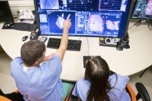 Peter Weiss, M.D., explains a Stereotaxis robotically navigated cardiac ablation procedure at Banner University Medicine Heart Institute.